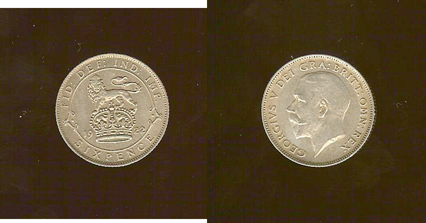 English 6 pence 1922 EF